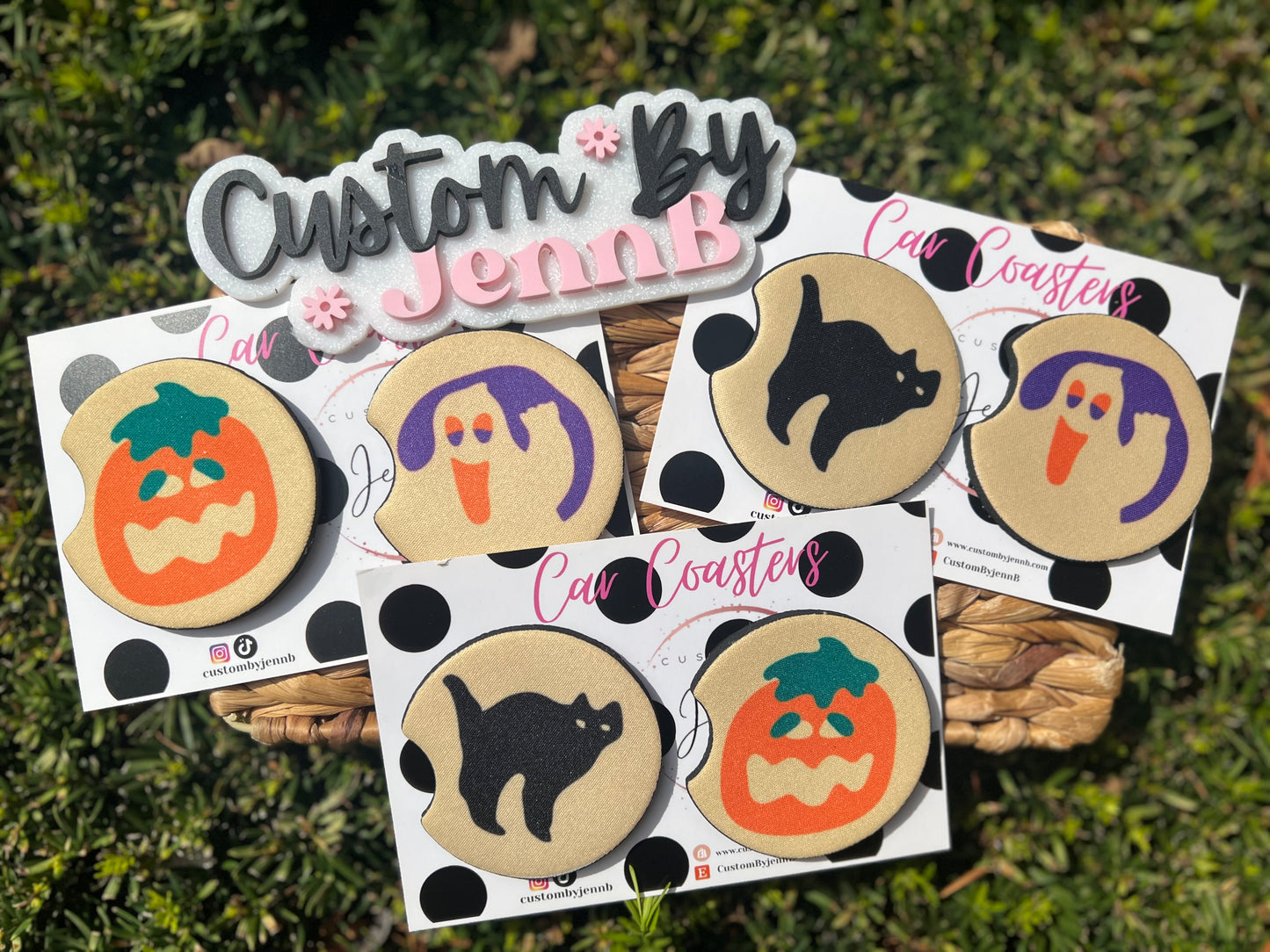 Halloween car coasters