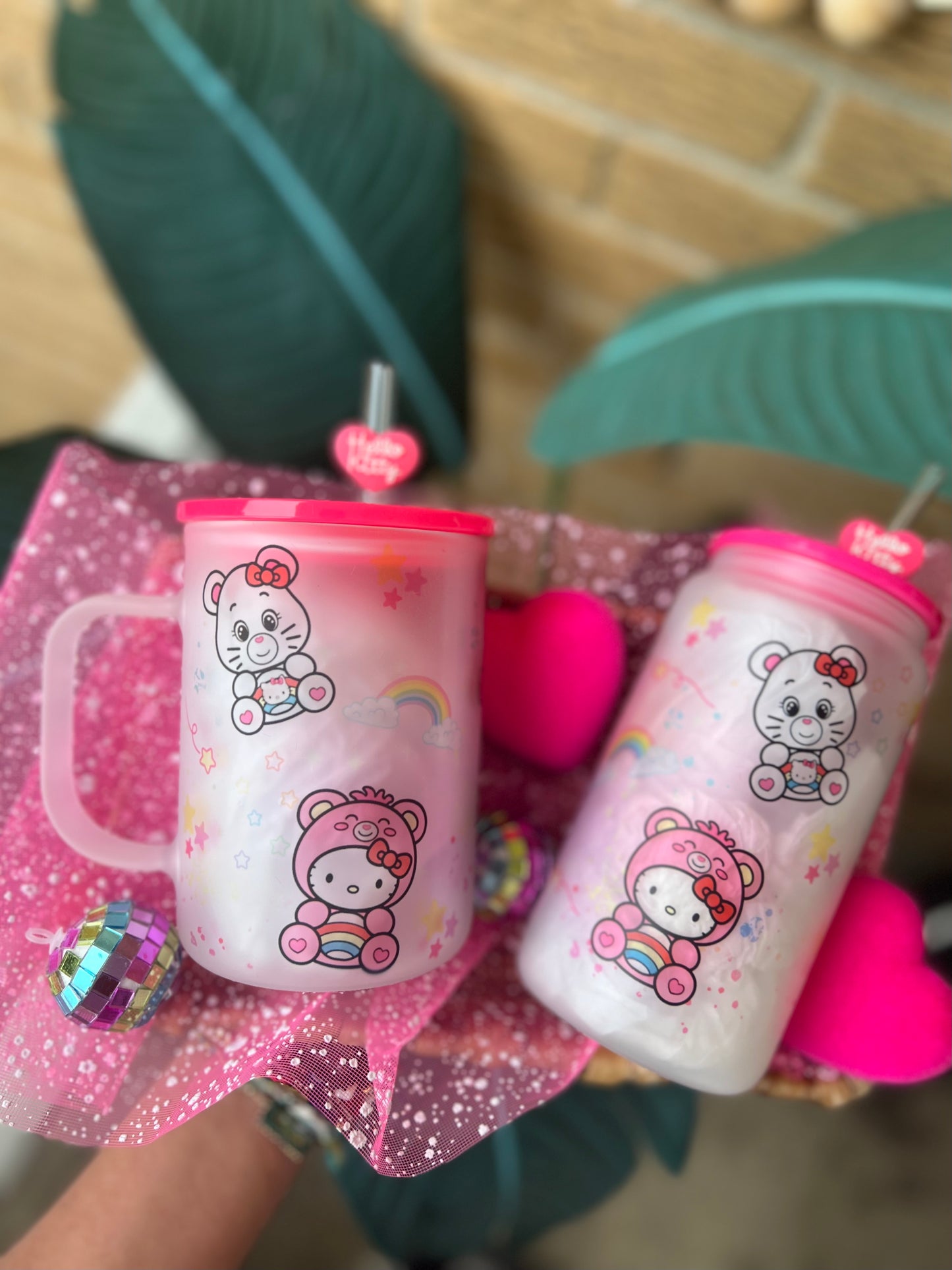 Kitty Bears Glass cup/mug