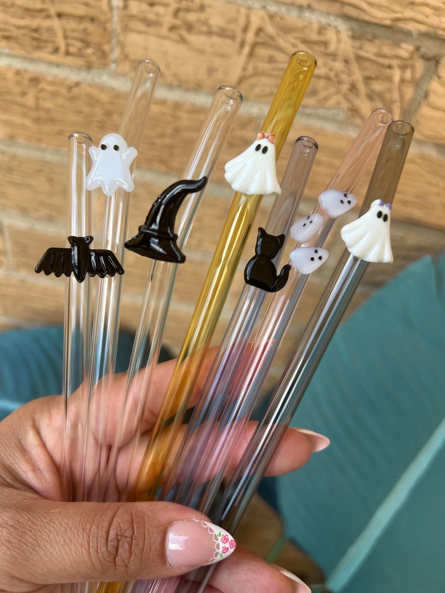 Ghost Glass Straw topper