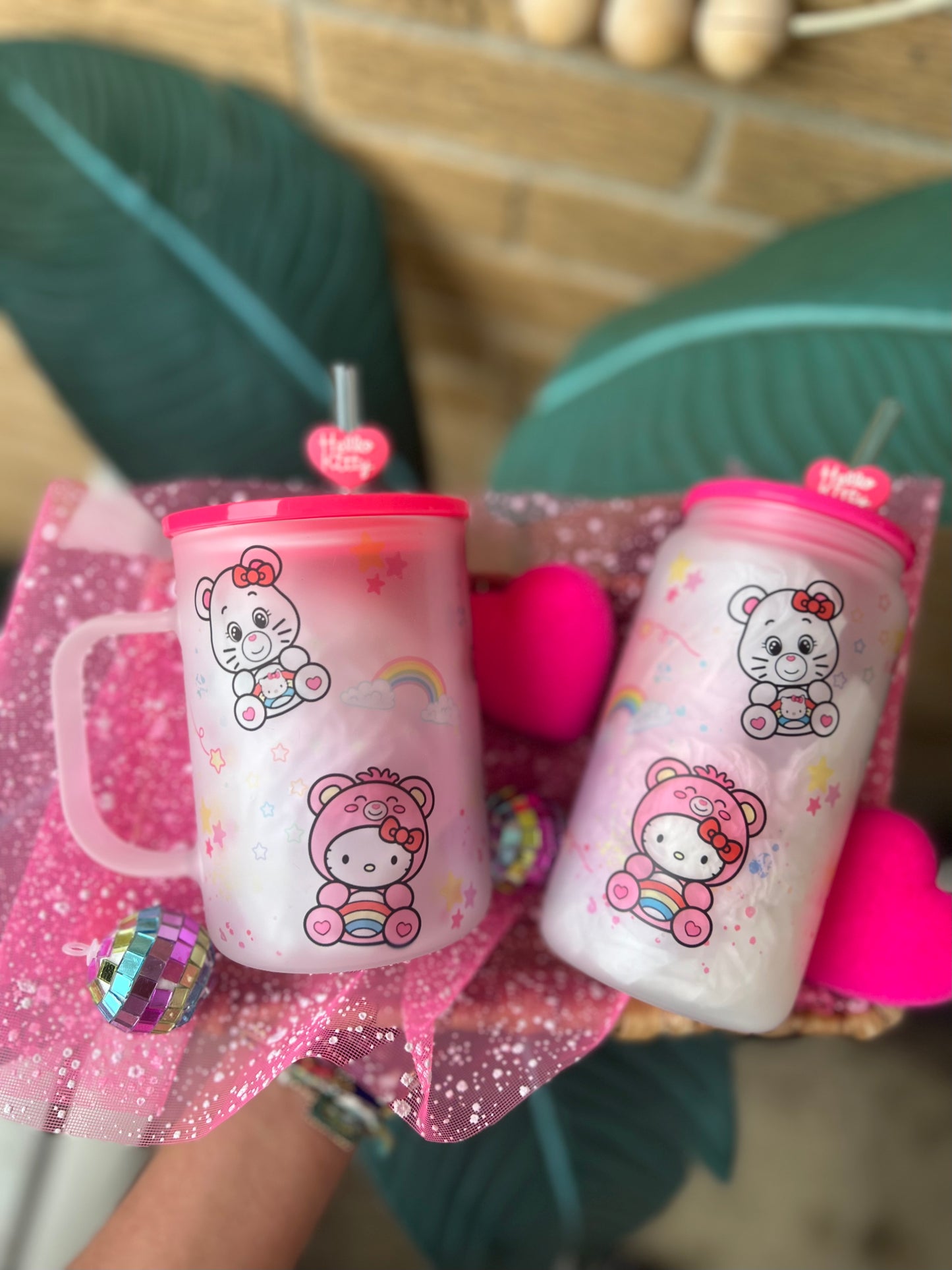 Kitty Bears Glass cup/mug