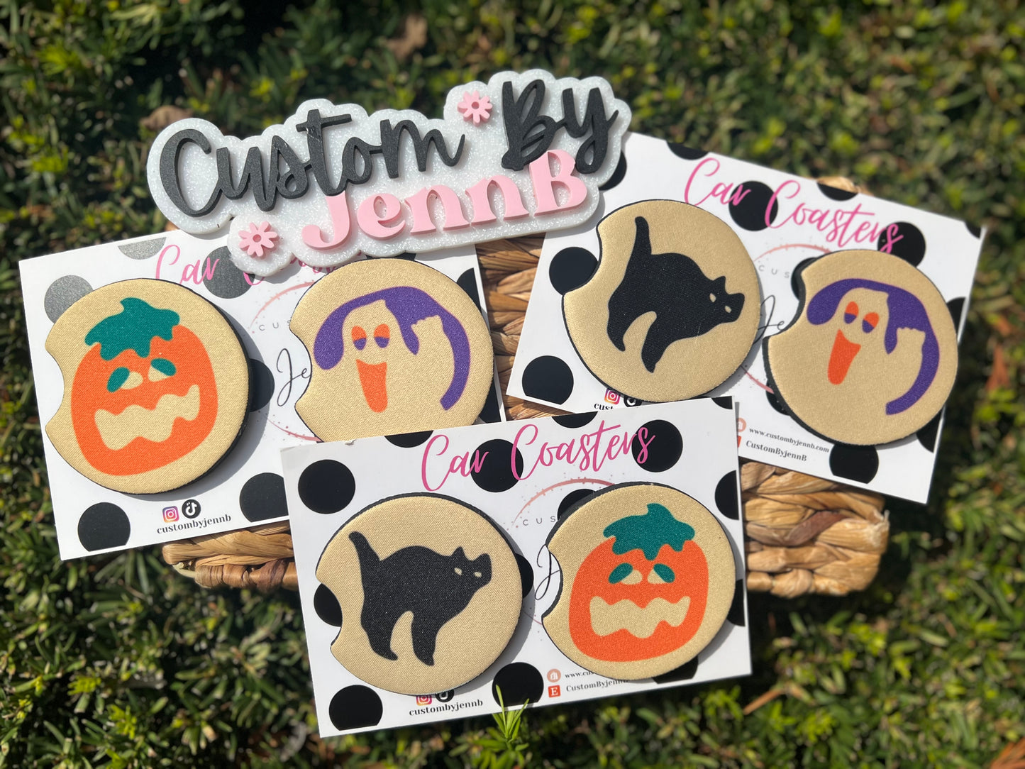 Halloween car coasters