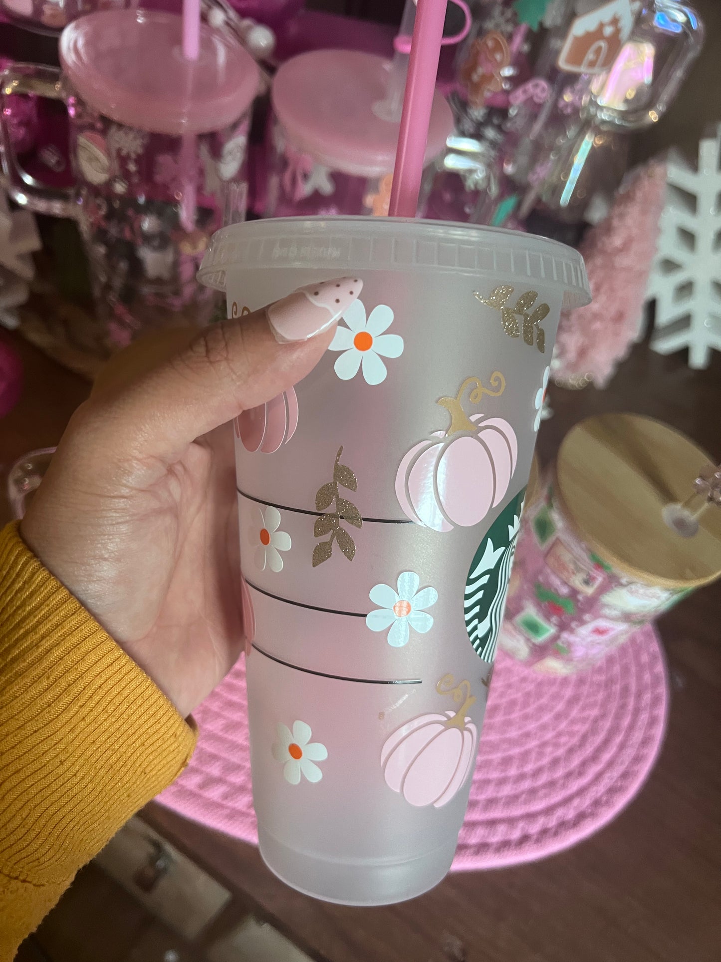 Pink Pumpkin Reusable cup