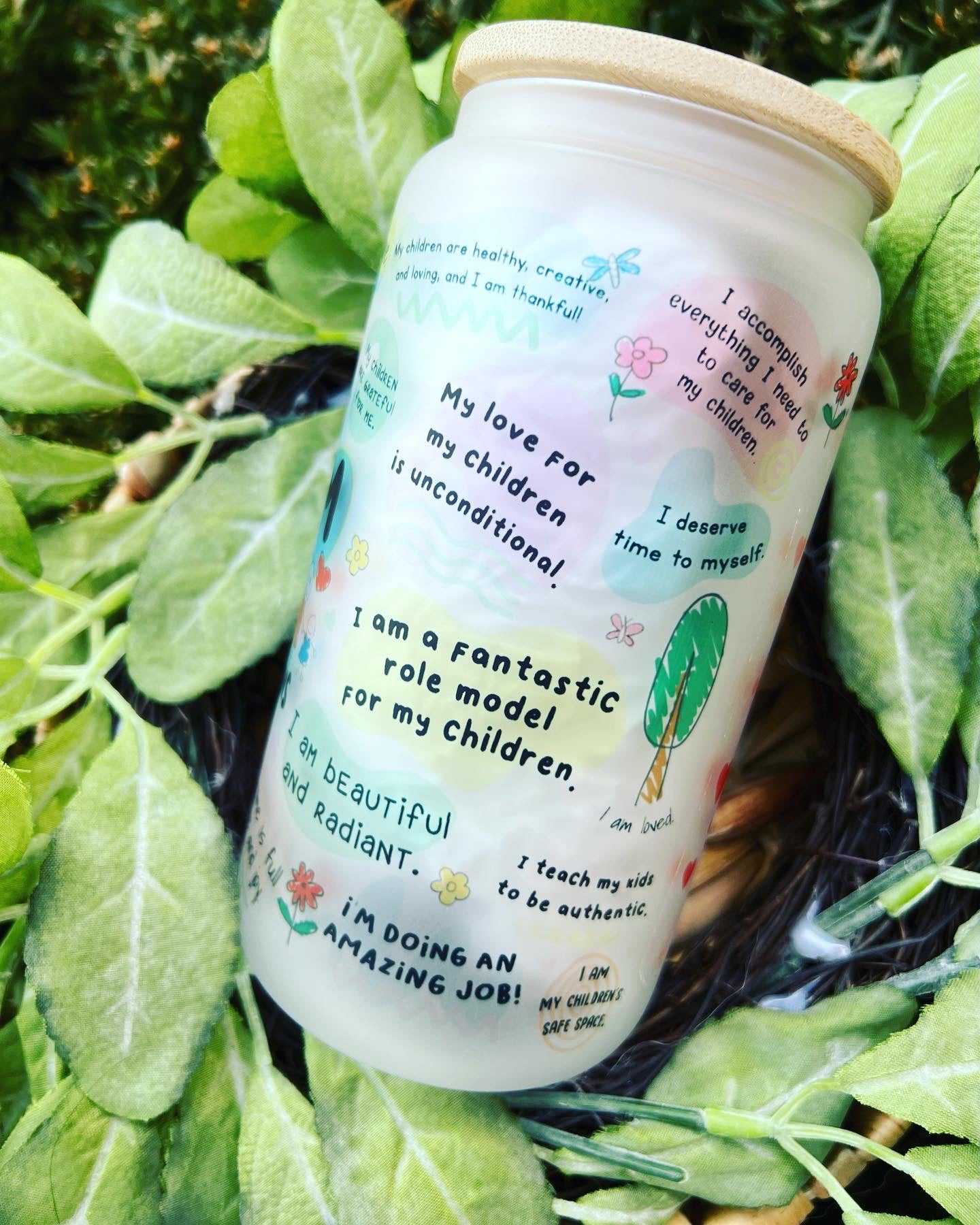 Mom daily Affirmations Frosted can