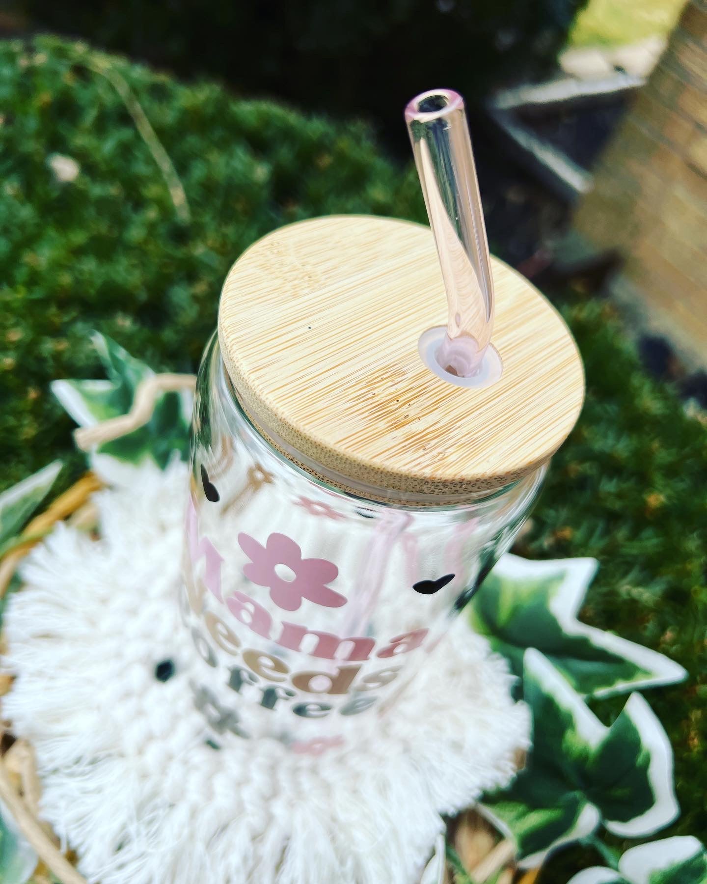 Mama Needs coffee Glass Can