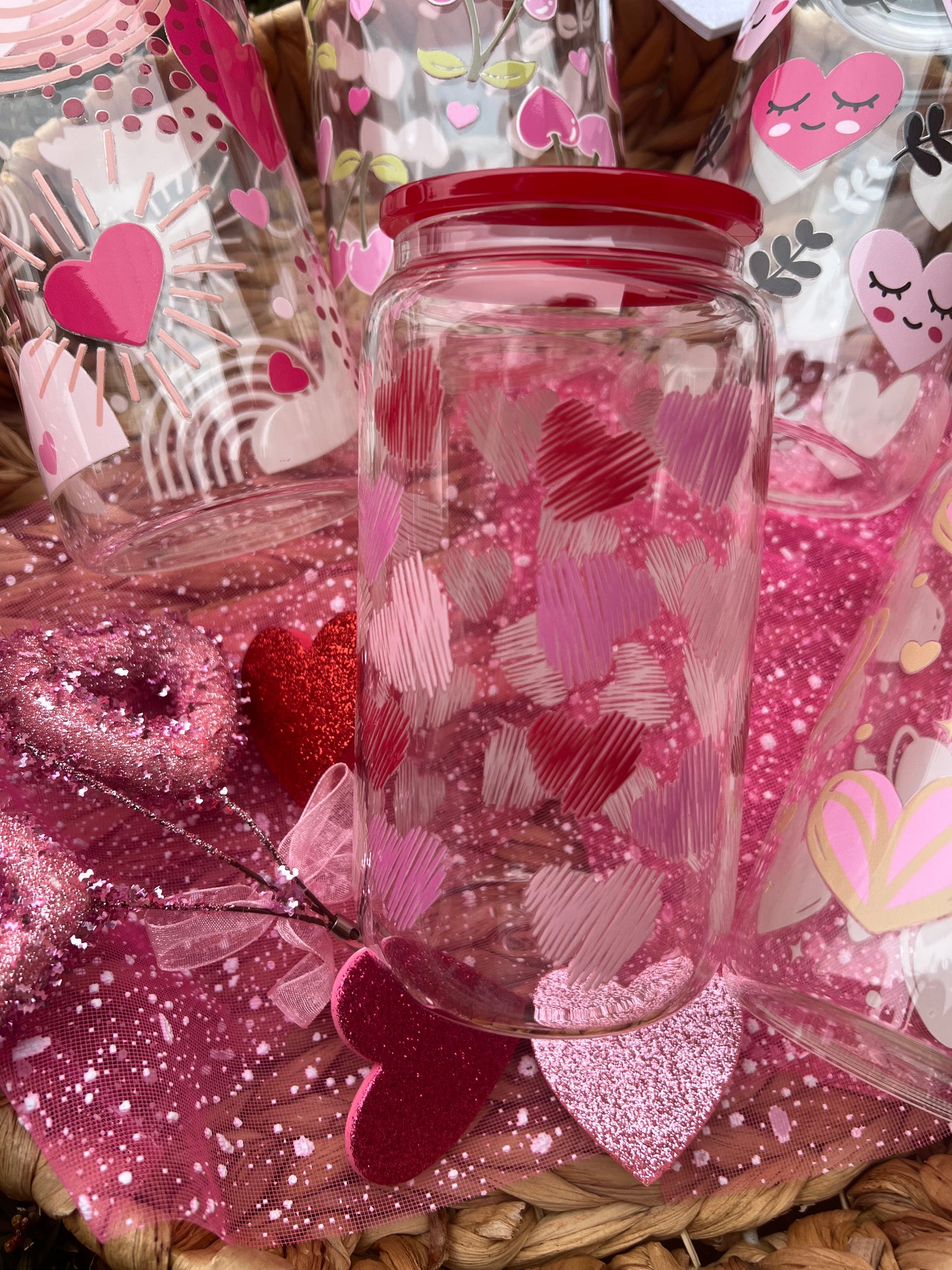 Valentines Glass cup