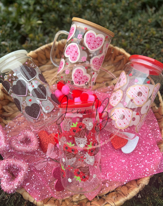 Sweets Valentines Glass can