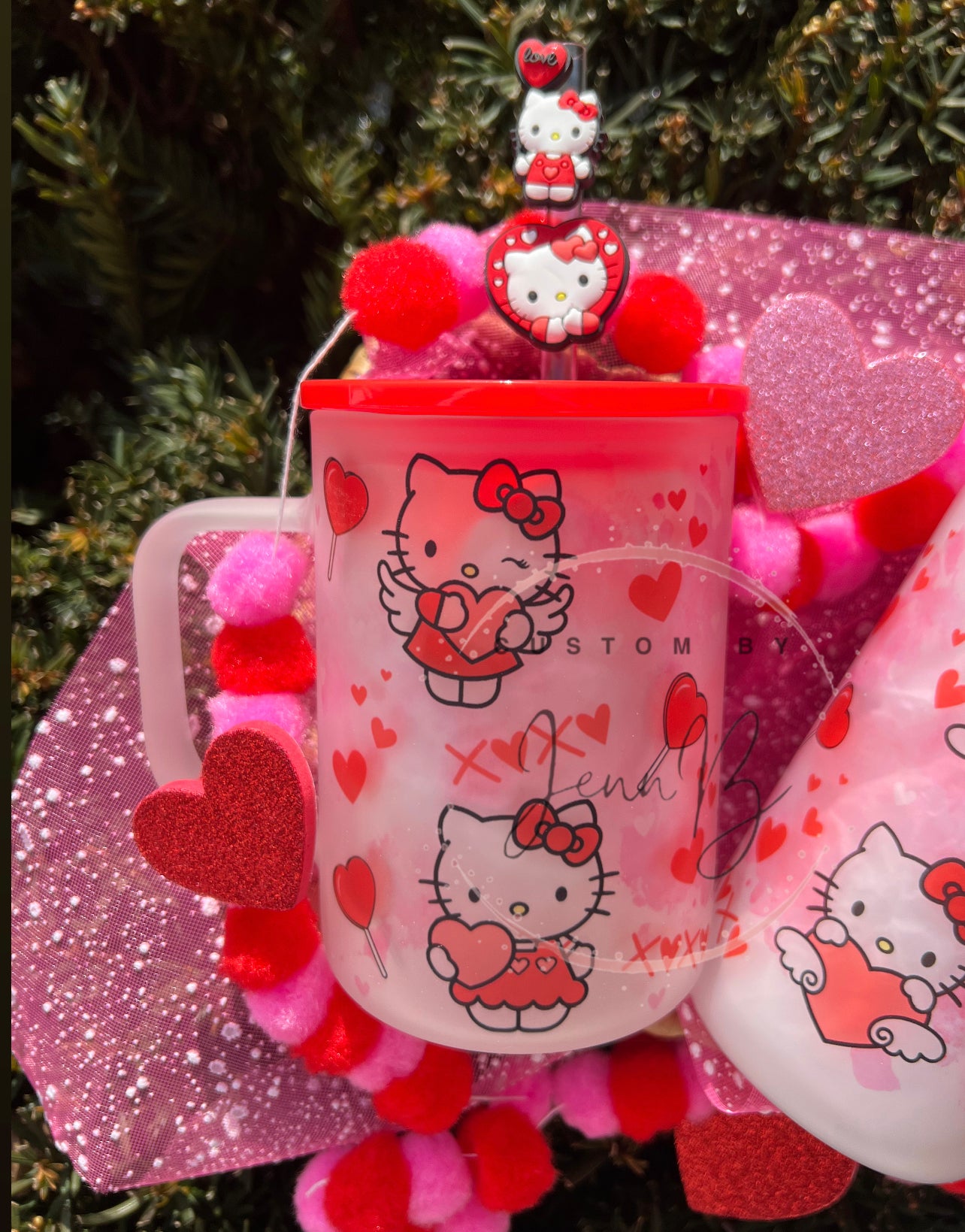 Kitty Valentines Frosted cup