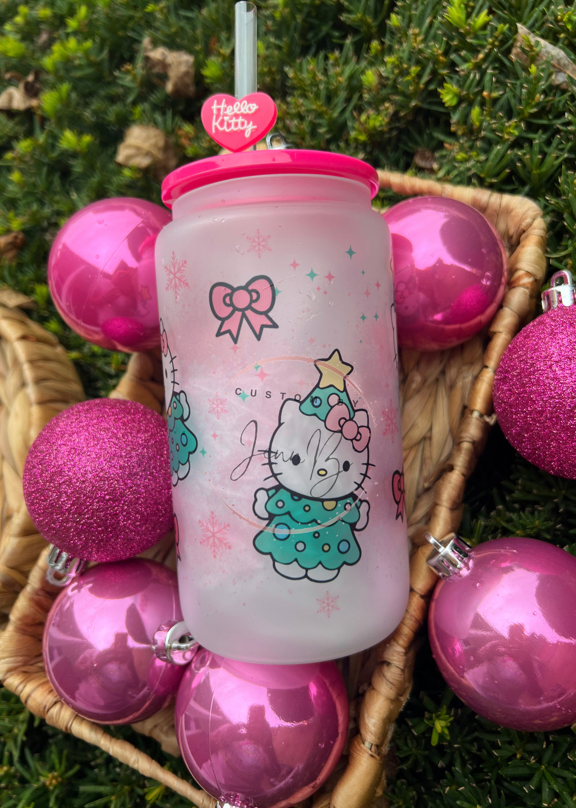 Kitty Christmas tree Frosted Can