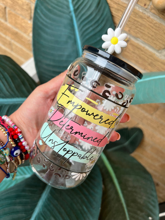 Daisy Motivation Glass cup