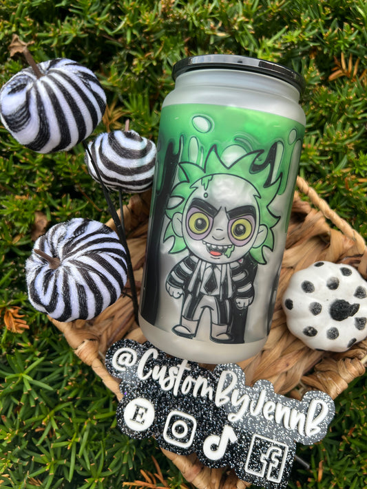 BeetleJuice Glass Can