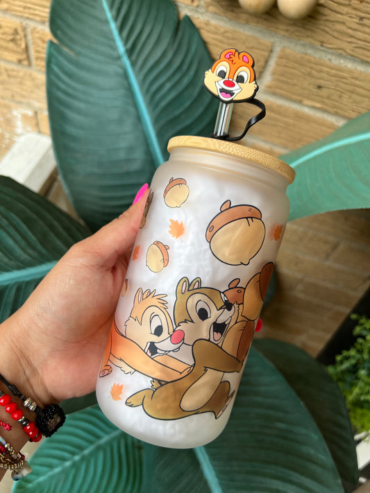 ChipMunks Glass Can