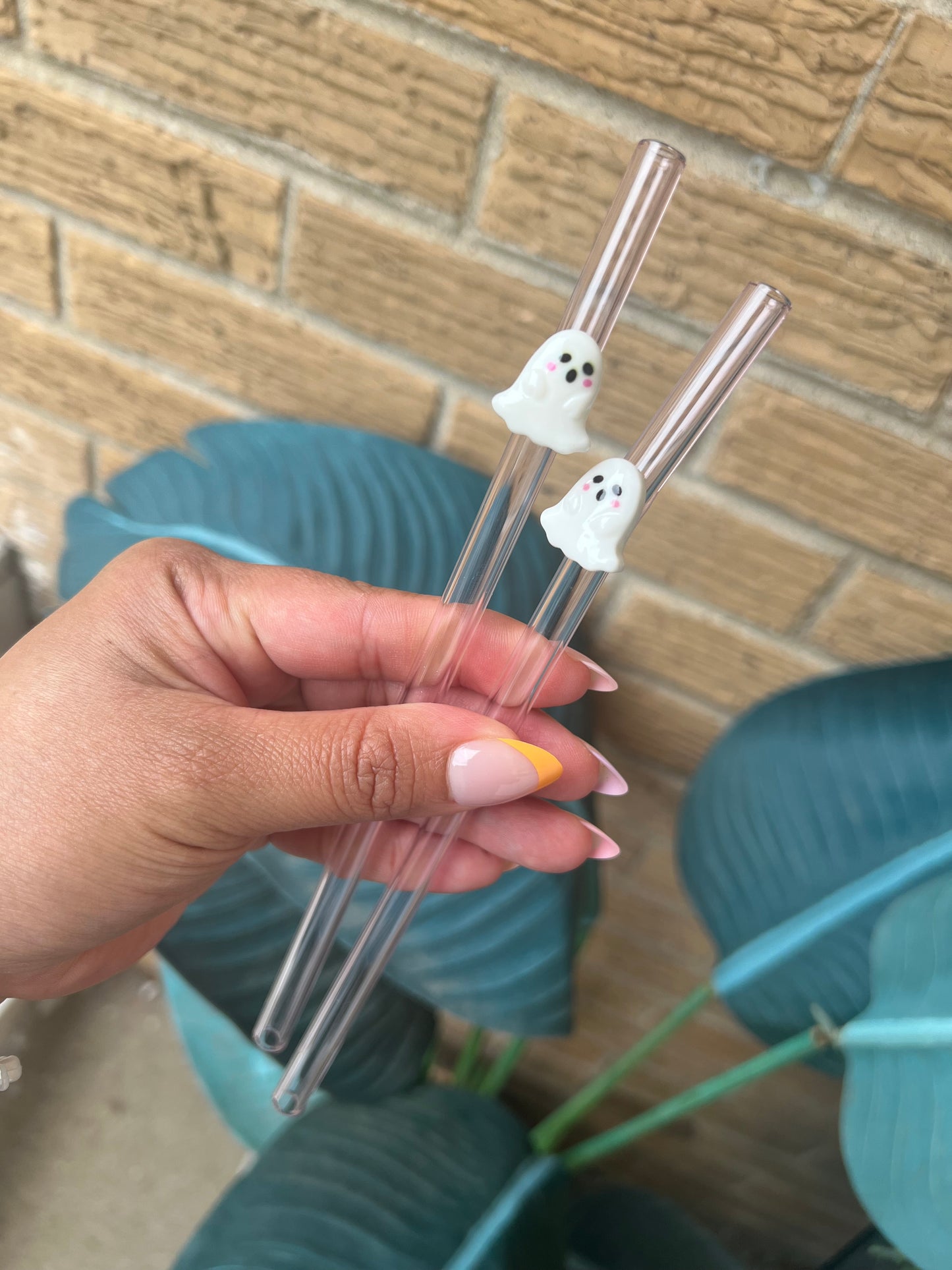 Ghost Glass Straw topper