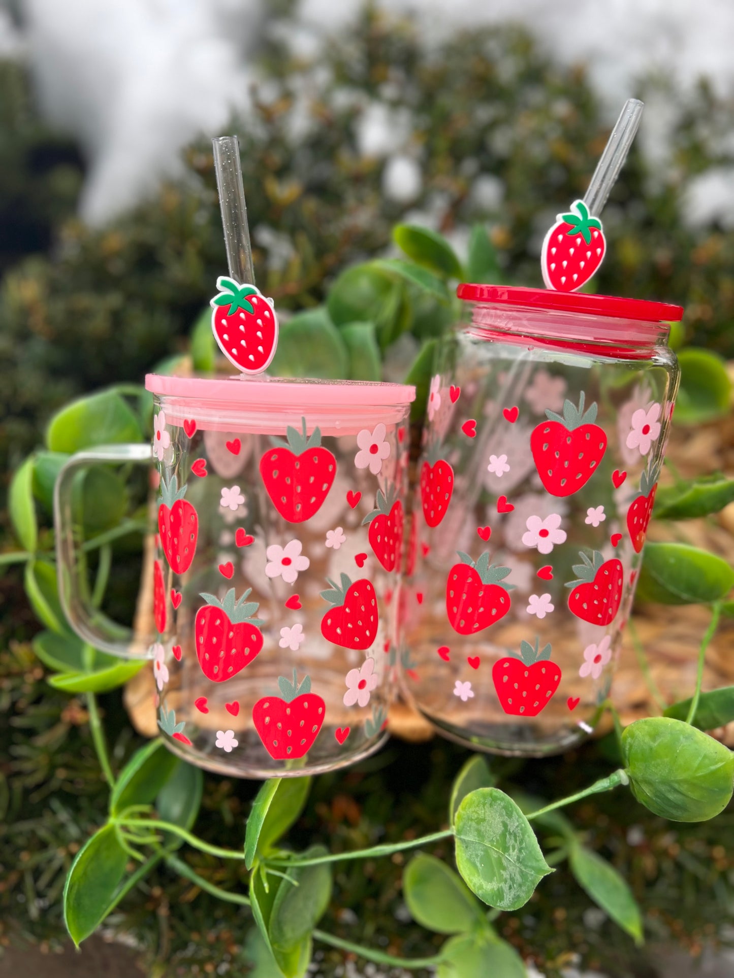 Strawberry Glass Mug /cup