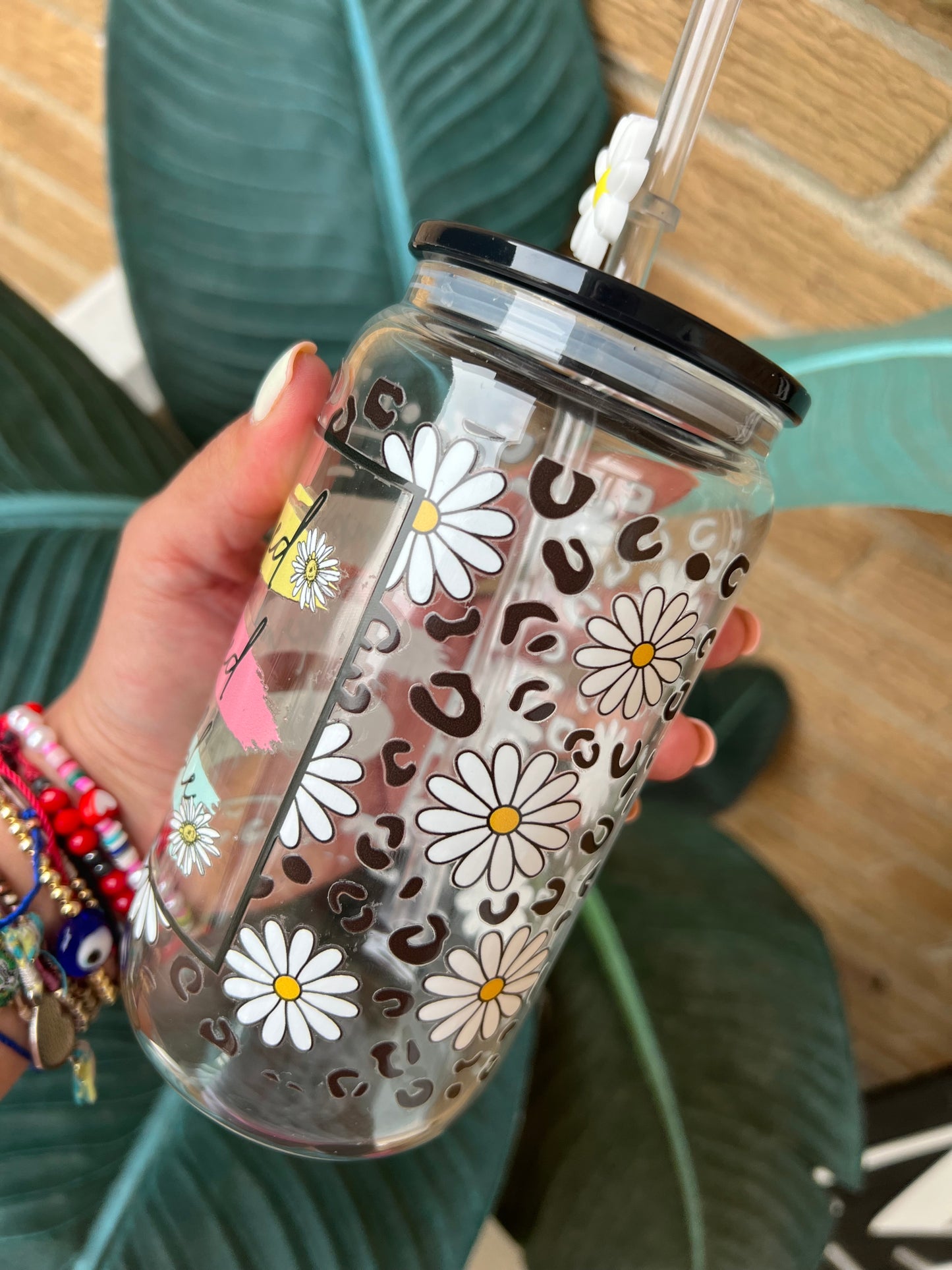 Daisy Motivation Glass cup