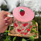 Strawberry Glass Mug /cup