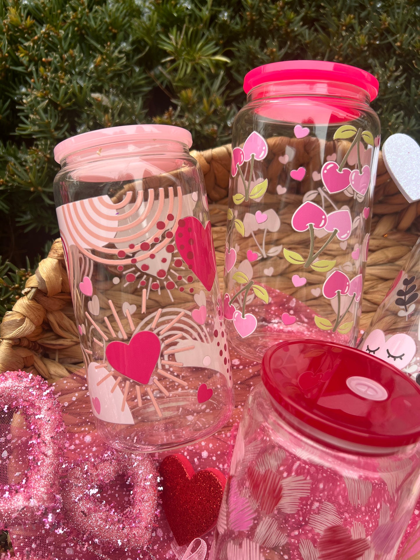 Valentines Glass cup