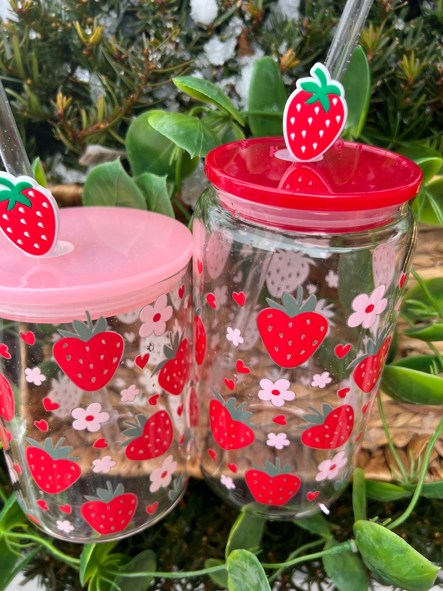 Strawberry Glass Mug /cup