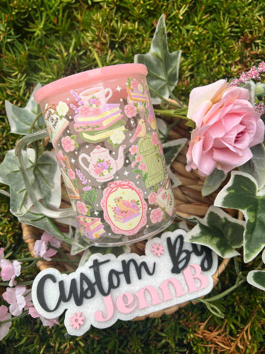 Romantic Books Glass mug