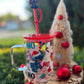 Stitch Christmas Glass Mug