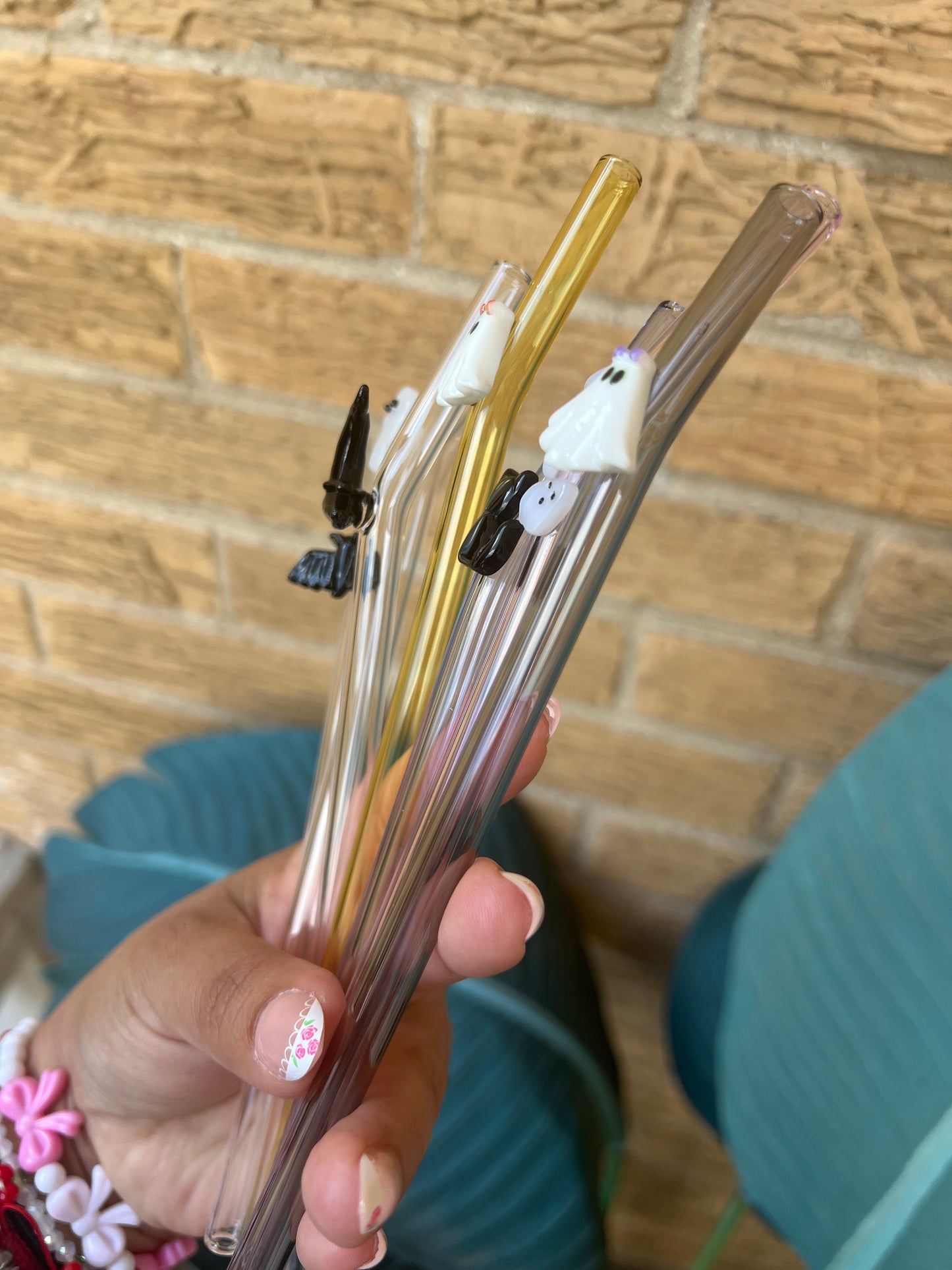 Ghost Glass Straw topper