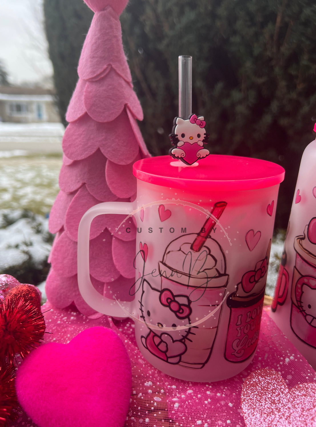 Kitty Valentines Latte Frosted can/mug