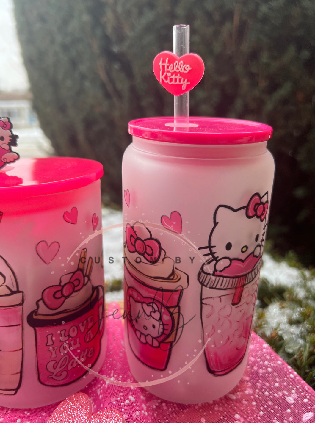 Kitty Valentines Latte Frosted can/mug