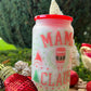 Mama Claus Frosted Glass Can