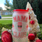 Mama Claus Frosted Glass Can