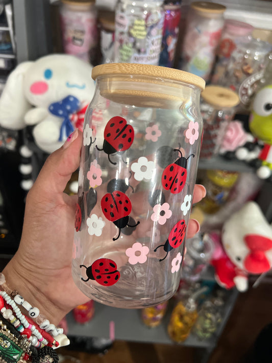 Ladybug glass cup