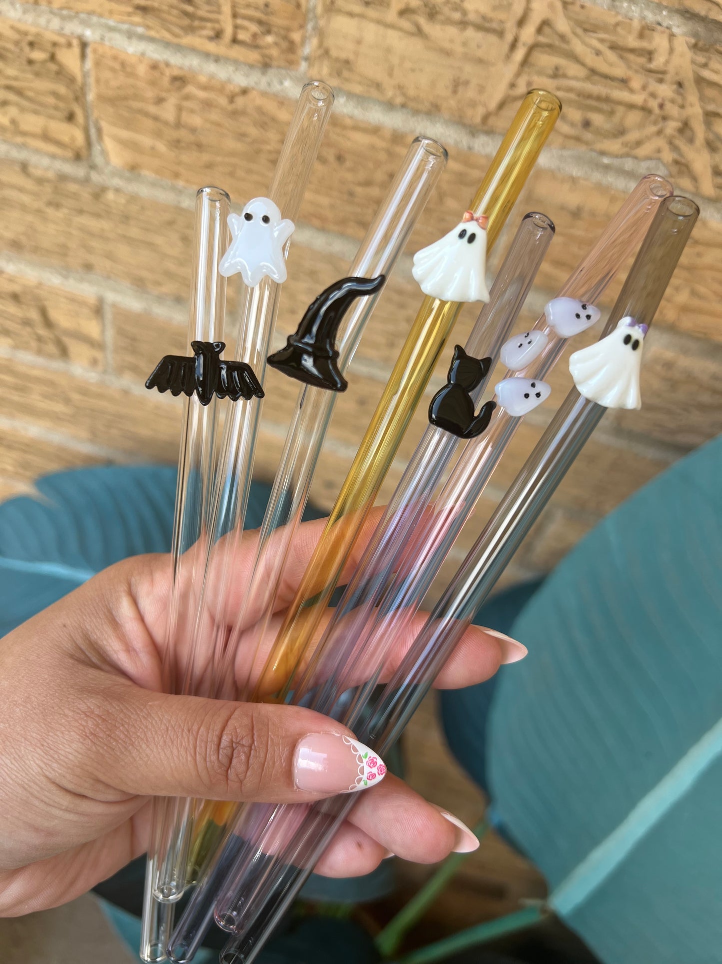 Ghost Glass Straw topper