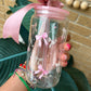 Coquette Pink Bows Glass cup