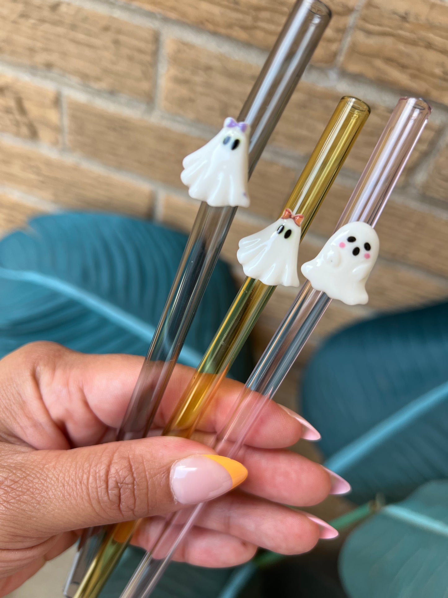 Ghost Glass Straw topper