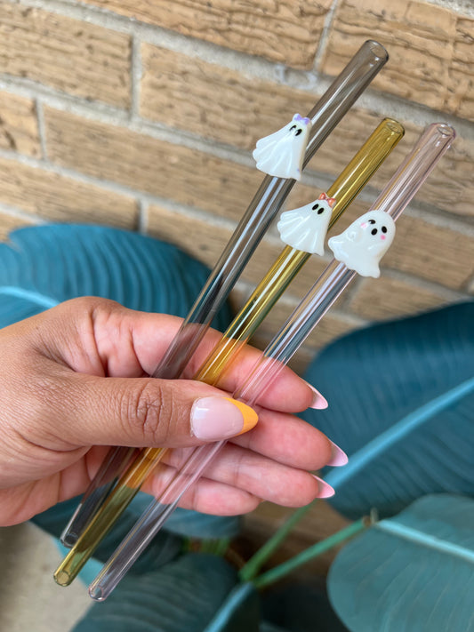 Ghost Glass Straw topper