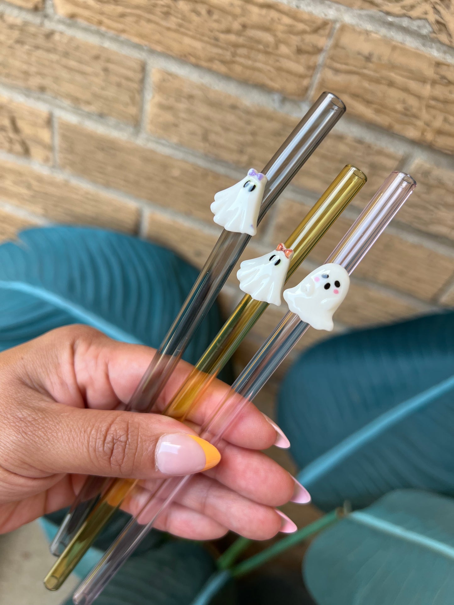 Ghost Glass Straw topper