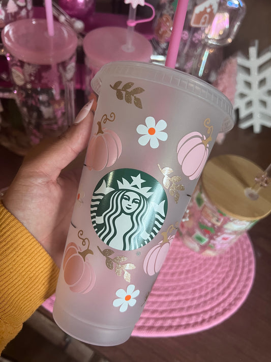 Pink Pumpkin Reusable cup