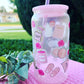 Pink Girly Glass Can