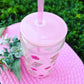 Pink Girly Glass Can