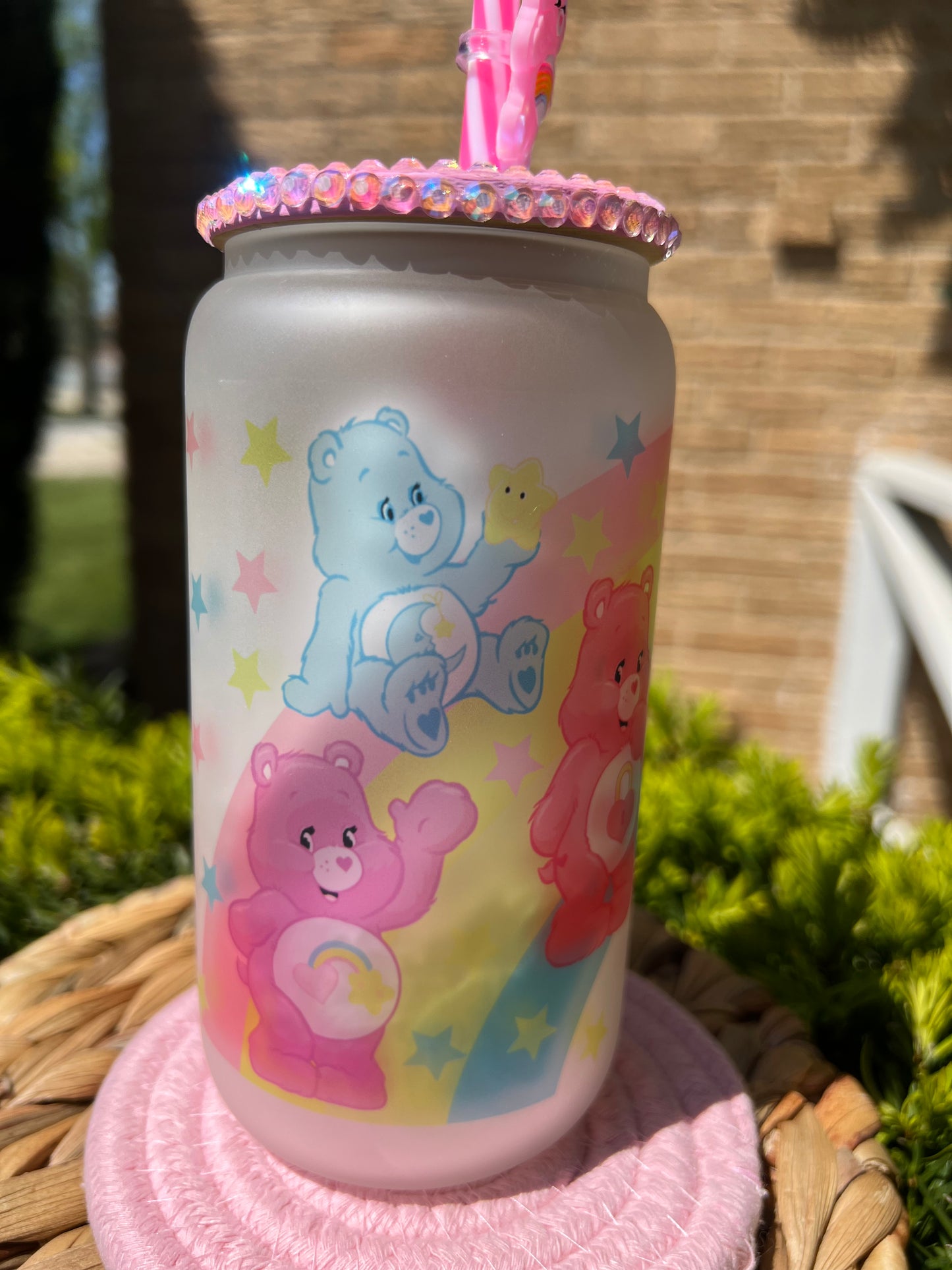 Cute Bears Glass Can