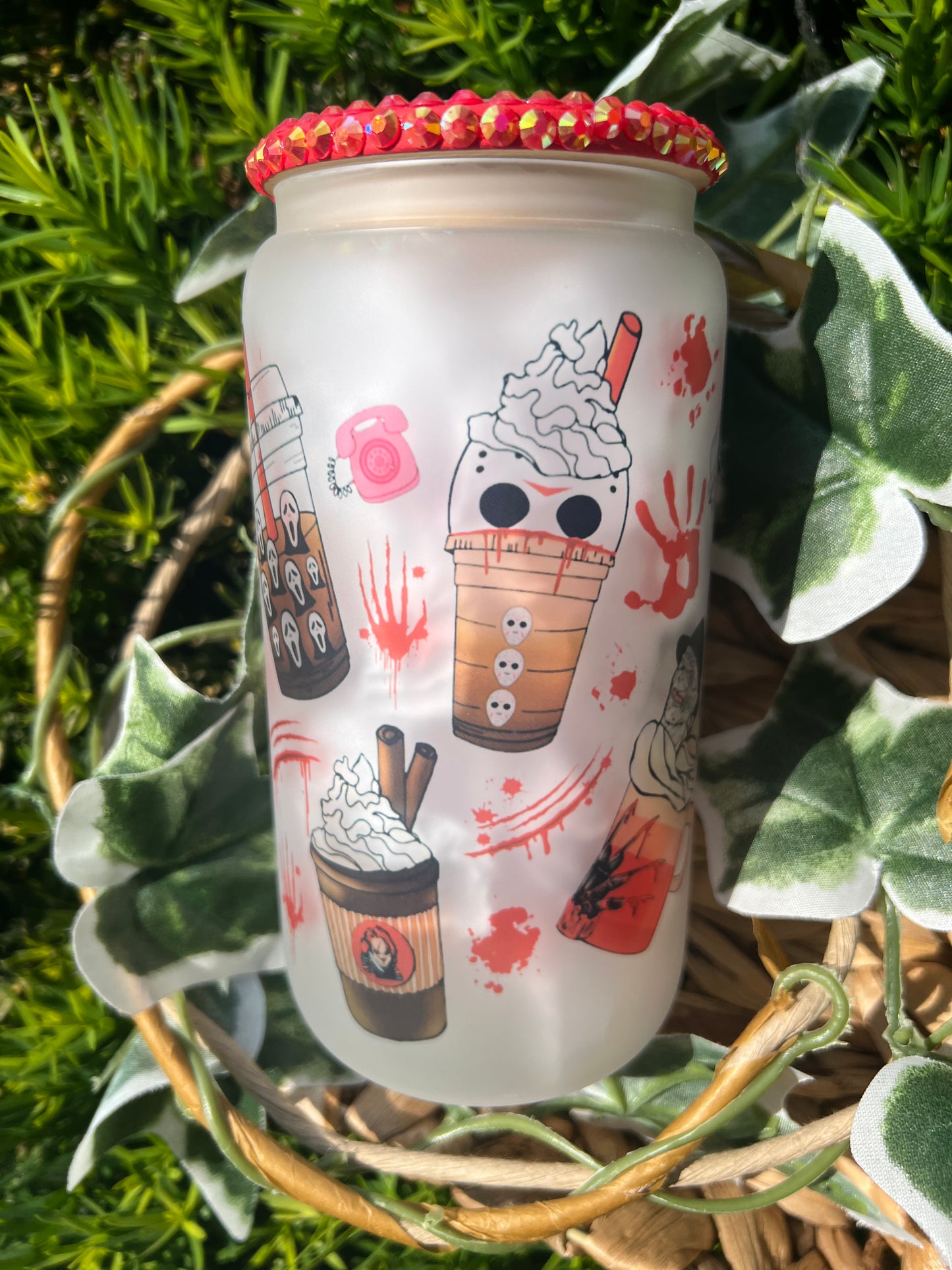 Horror Latte Frosted Glass Can