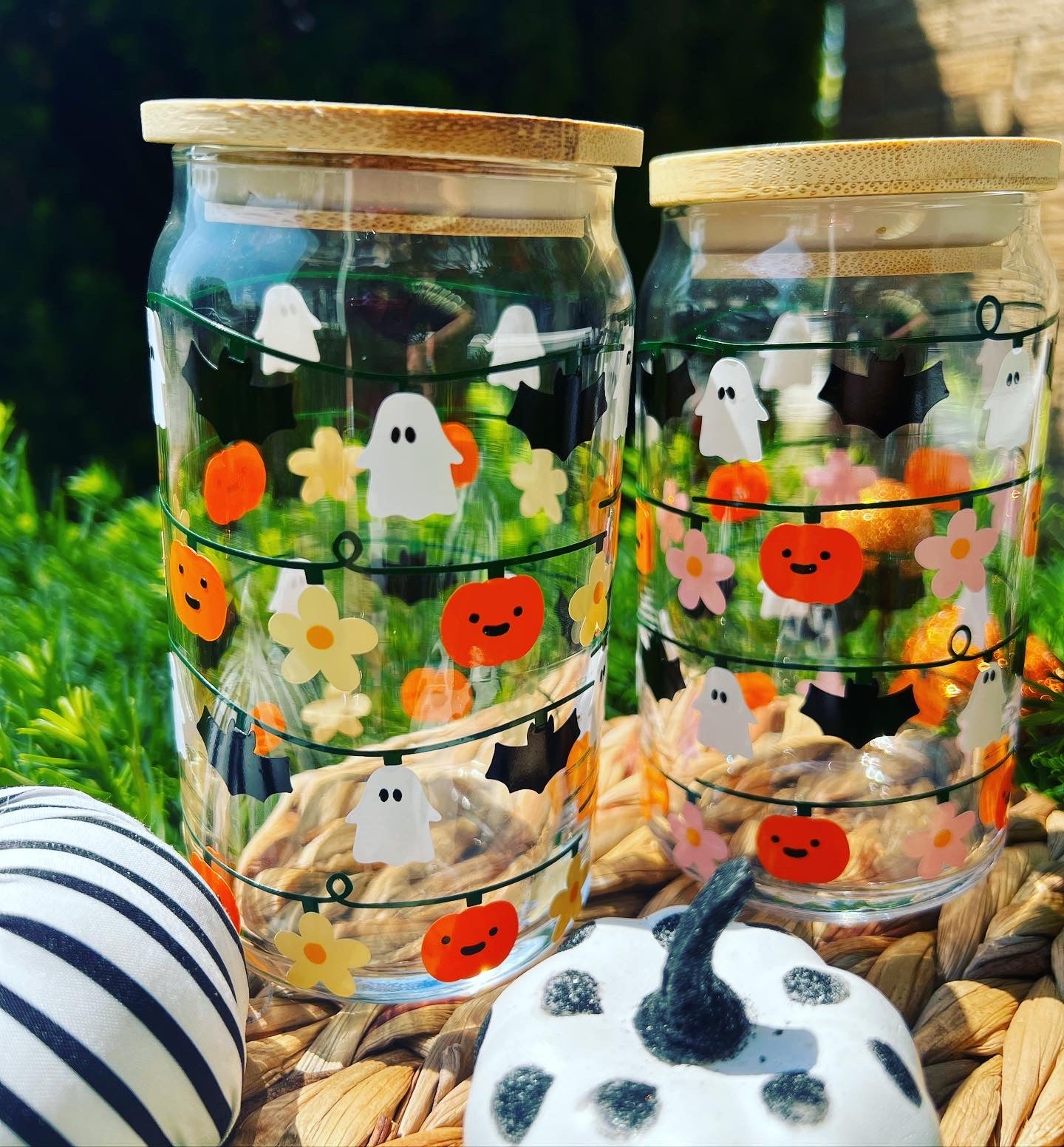 Halloween Lights Glass Can