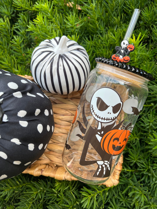 Jack Pumpkins Glass Can