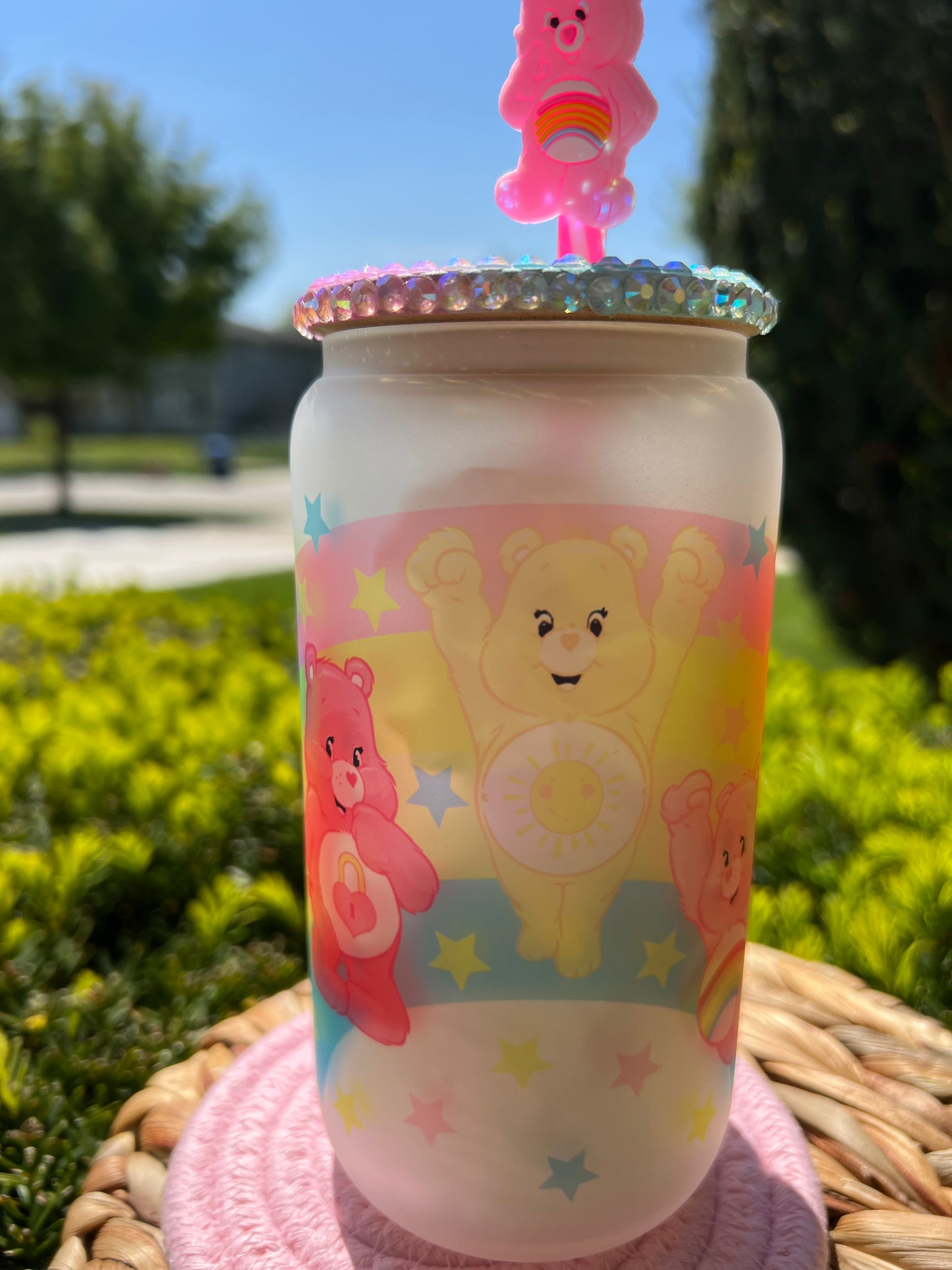 Cute Bears Glass Can