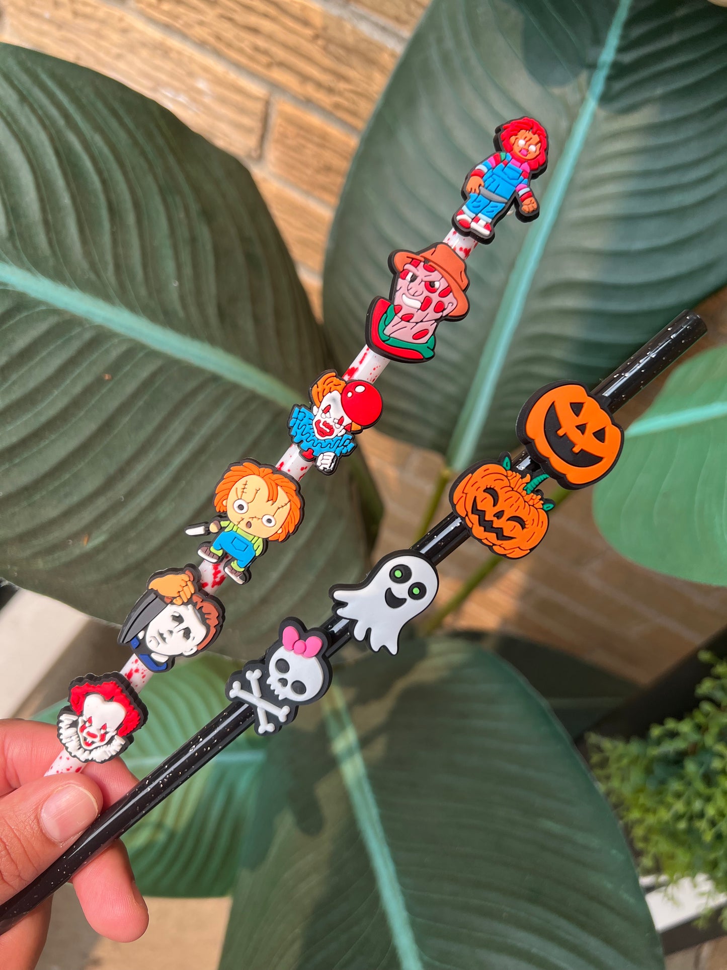 Halloween Horror Straw charms