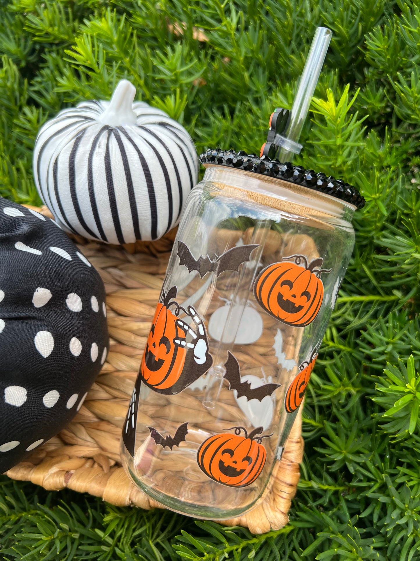 Jack Pumpkins Glass Can