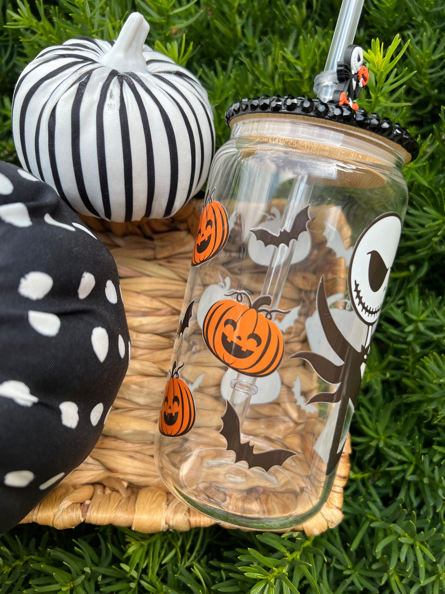 Jack Pumpkins Glass Can