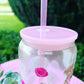 Pink Girly Glass Can