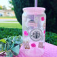 Pink Girly Glass Can