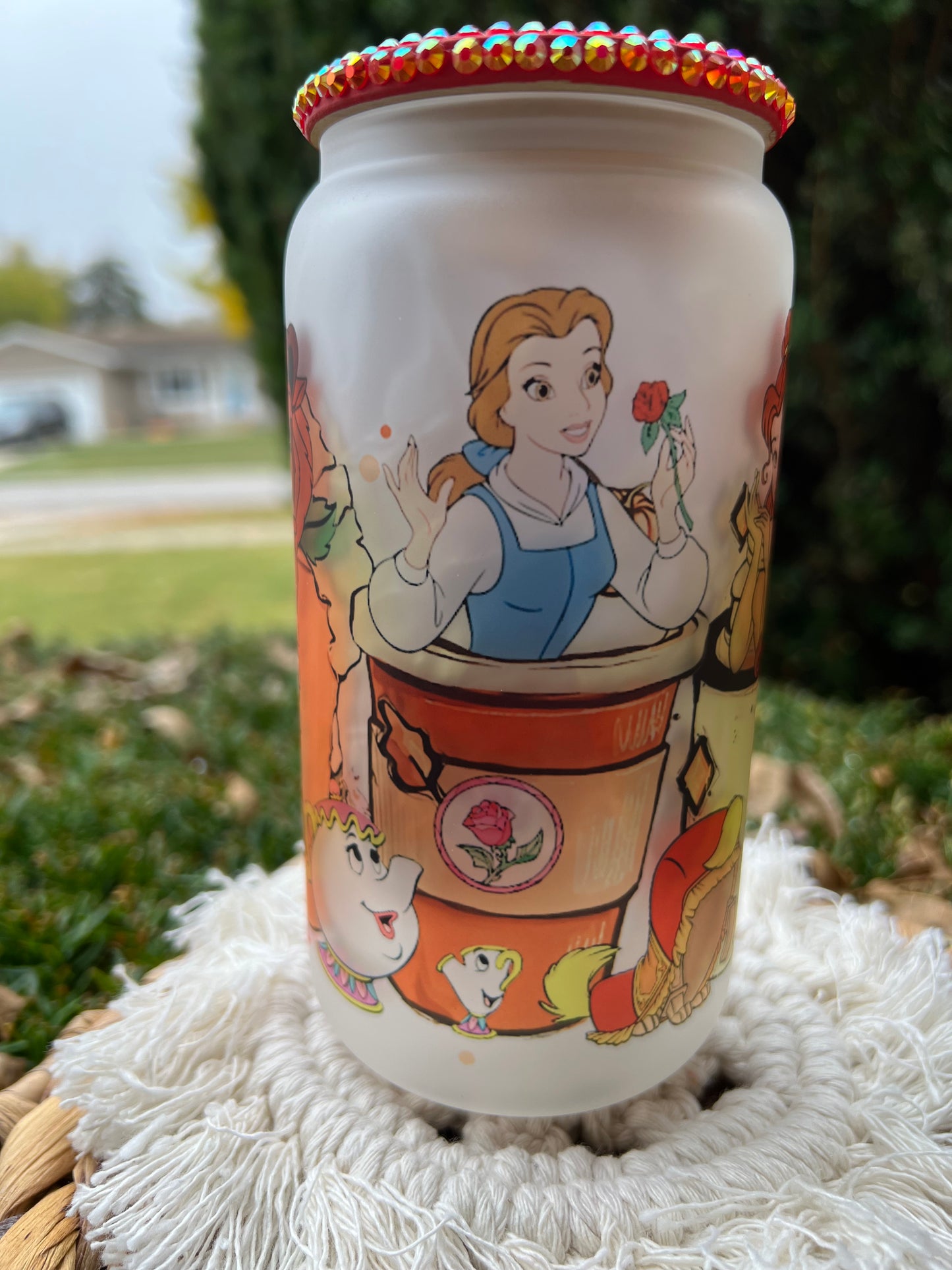 Belle Frosted Glass Can