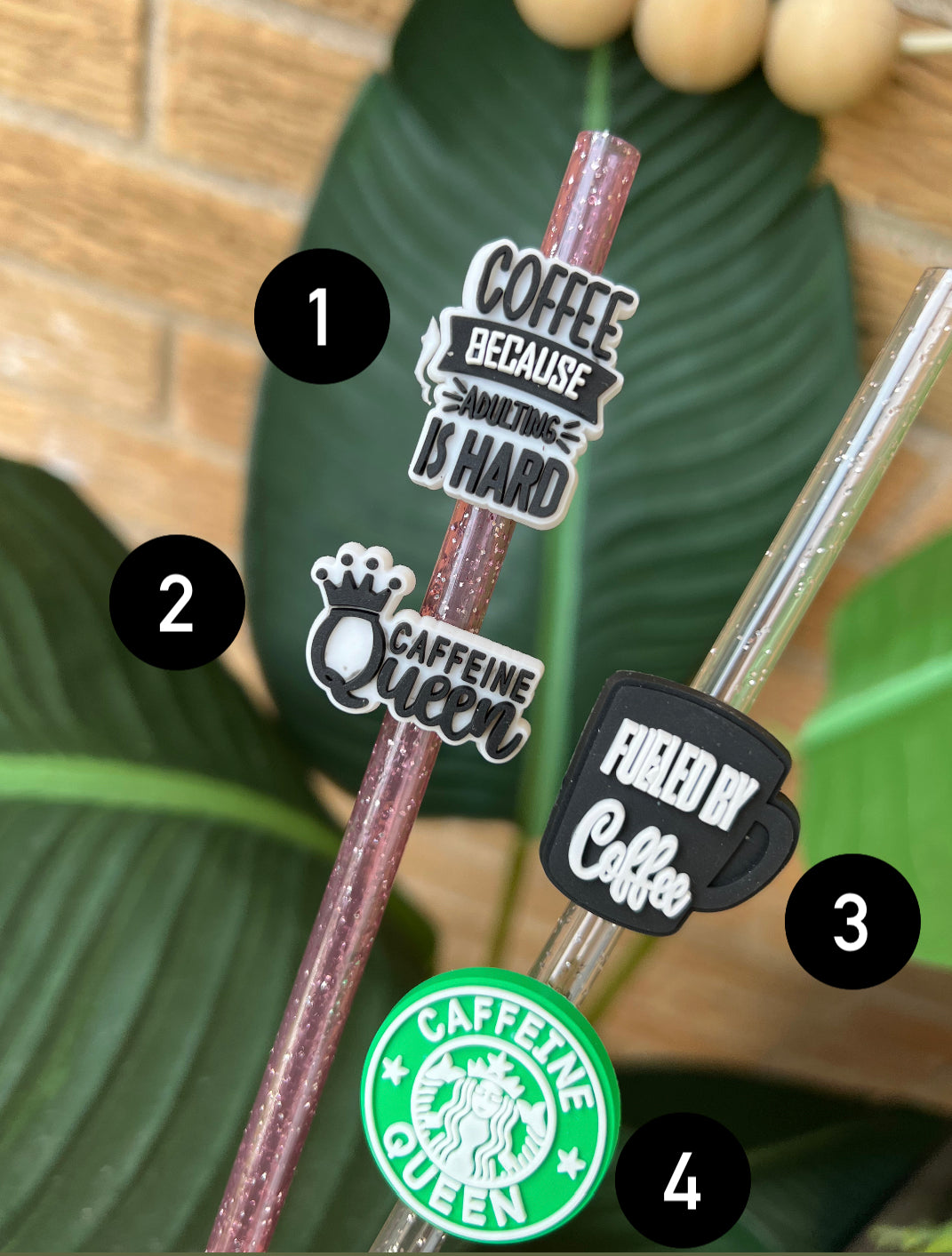 Coffee Straw  Charms