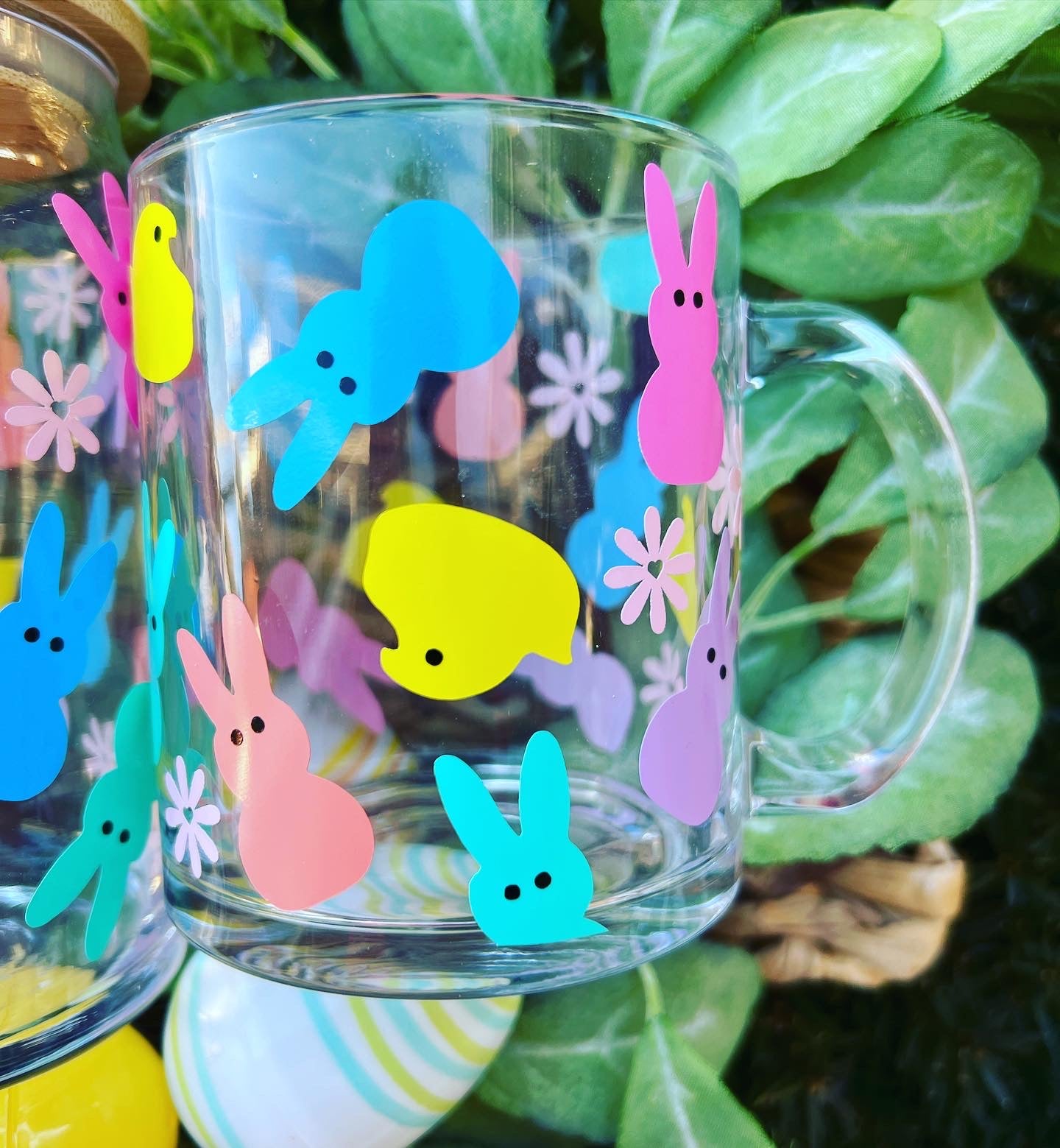 Easter Peeps Mug| Glass can